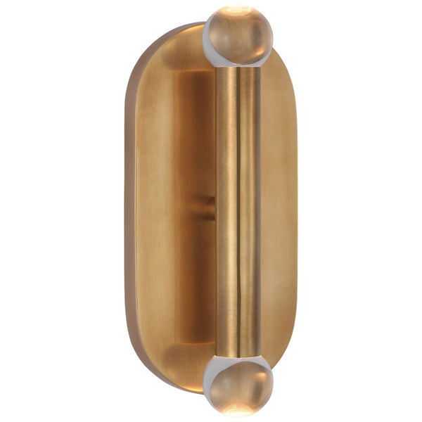 Rosseau 4.25" LED Wall Sconce, Antique-Burnished Brass with Clear Glass