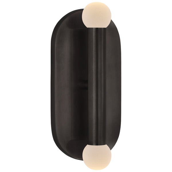 Rosseau 4.25" LED Wall Sconce, Bronze with Etched Crystal Orb