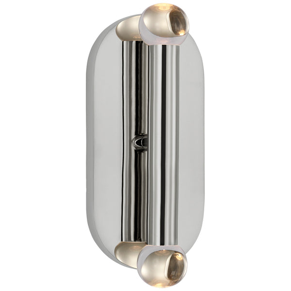 Rosseau 4.25" LED Wall Sconce, Polished Nickel with Clear Glass