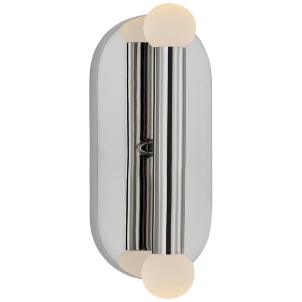 Rosseau 4.25" LED Wall Sconce, Polished Nickel with Etched Crystal Orb