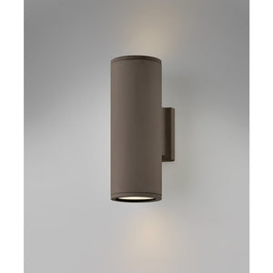 Cache 4" Two Lights Small Up/Down Wall Mount Lantern, Architectural Bronze