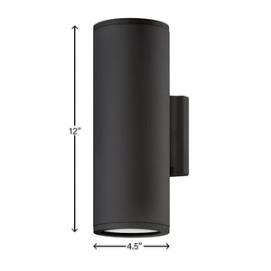 Cache 4" Two Lights Small Up/Down Wall Mount Lantern, Black