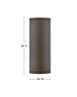 Cache 6" Two Lights Medium Wall Mount Lantern, Architectural Bronze