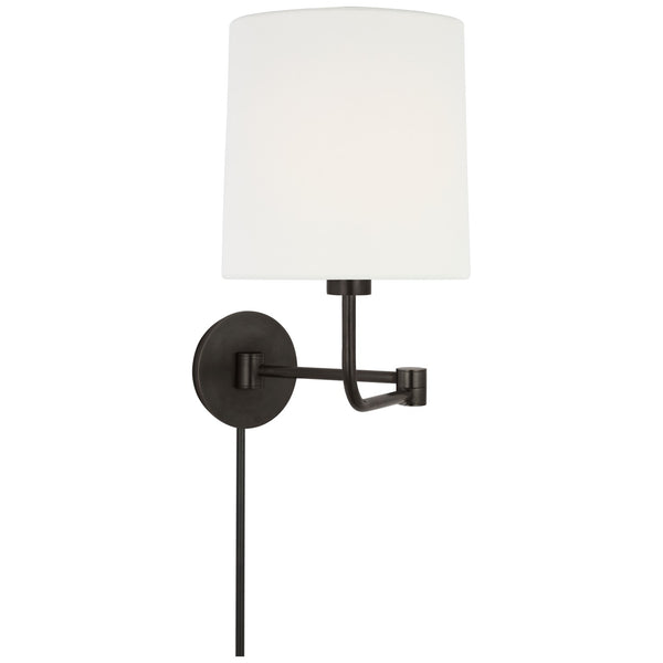 Go Lightly 8.75" LED Swing Arm Wall Light, Bronze / Linen