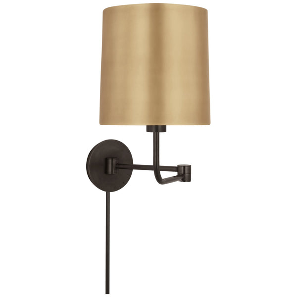 Go Lightly 8.75" LED Swing Arm Wall Light, Bronze / Soft Brass