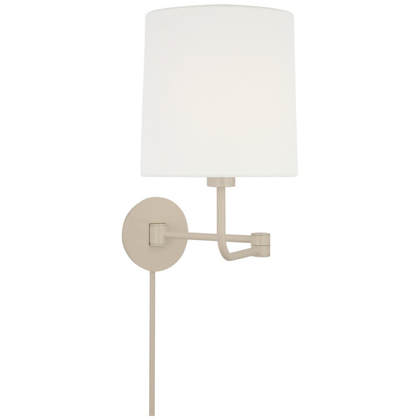 Go Lightly 8.75" LED Swing Arm Wall Light, China White / Linen