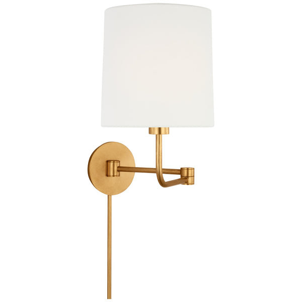 Go Lightly 8.75" LED Swing Arm Wall Light, Gild / Linen
