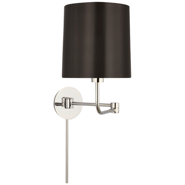 Go Lightly 8.75" LED Swing Arm Wall Light, Polished Nickel / Bronze