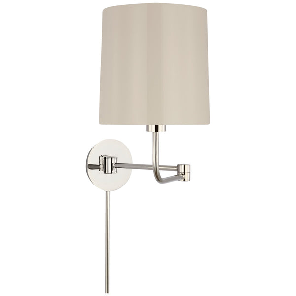 Go Lightly 8.75" LED Swing Arm Wall Light, Polished Nickel / China White