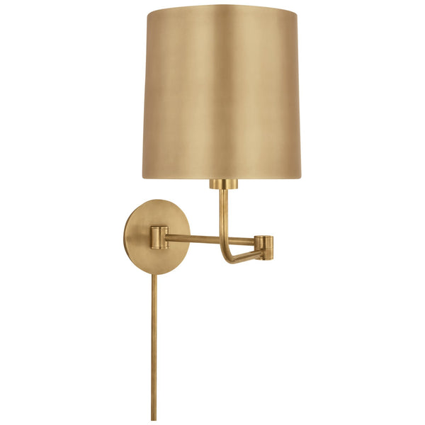 Go Lightly 8.75" LED Swing Arm Wall Light, Soft Brass / Soft Brass