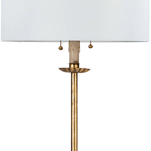 Clove Stem 17" Two Lights Floor Lamp, Antique Gold Leaf