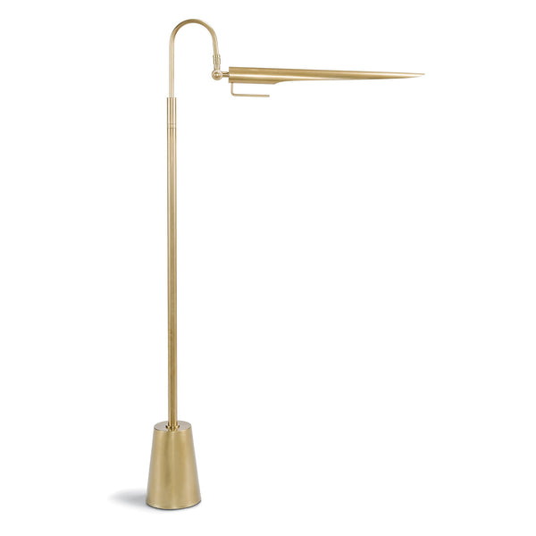 Raven 6" One Light Floor Lamp, Natural Brass