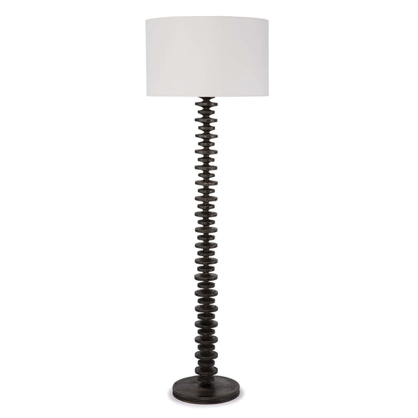 Fishbone 21" One Light Floor Lamp, Ebony