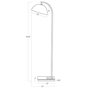 Otto 12" One Light Floor Lamp, Natural Brass