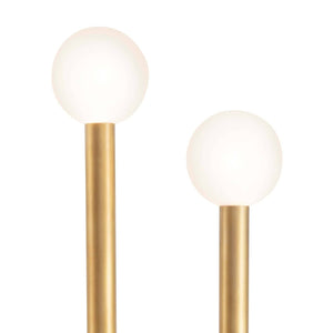 Happy 11" Two Lights Floor Lamp, Natural Brass