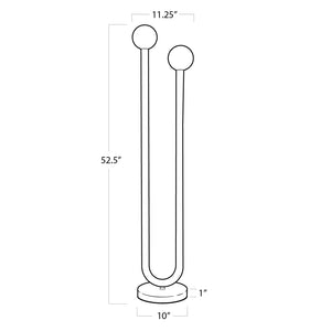 Happy 11" Two Lights Floor Lamp, Natural Brass