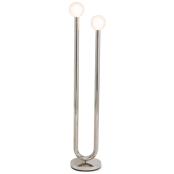 Happy 11" Two Lights Floor Lamp, Polished Nickel