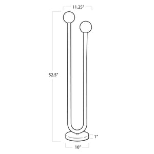 Happy 11" Two Lights Floor Lamp, Polished Nickel