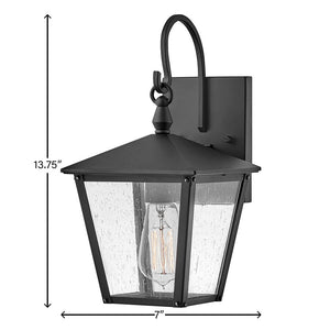 Mesa 7" One Light Medium Wall Mount Lantern, Black