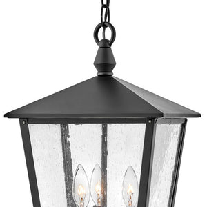 Mesa 11" Three Lights Medium Hanging Lantern, Black