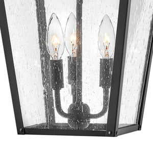 Mesa 11" Three Lights Medium Hanging Lantern, Black