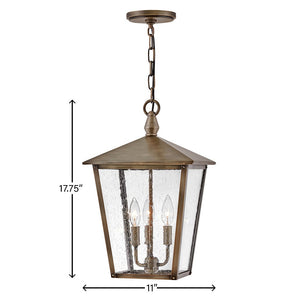 Mesa 11" Three Lights Medium Hanging Lantern, Burnished Bronze