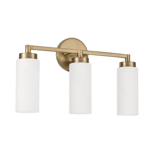 Sasha 19" Three Light Vanity, Aged Brass