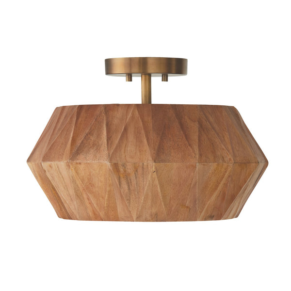 Nadal 15'' One Light Semi-Flush Mount, Light Wood and Brass - Main Product Image.jpg