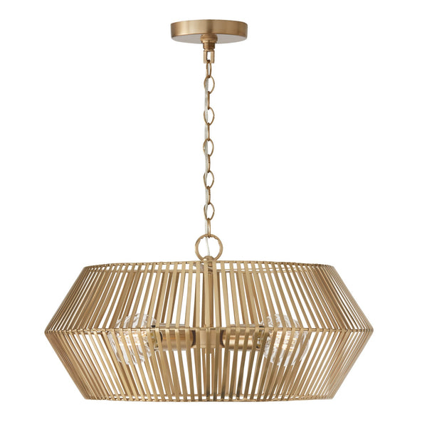 Kara 22'' Four Light Pendant, Matte Brass - Main Product Image.jpg