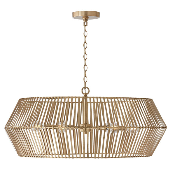 Kara 31'' Six Light Chandelier, Matte Brass - Main Product Image.jpg