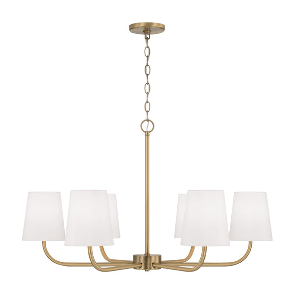 Brady 34.5'' Six Light Chandelier, Aged Brass - Main Product Image.jpg