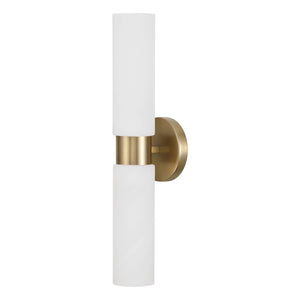 Sasha 5" Two Light Wall Sconce, Aged Brass