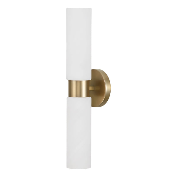 Sasha 5" Two Light Wall Sconce, Aged Brass