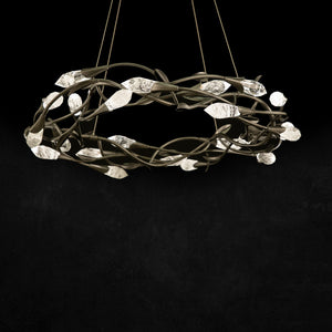 Secret Garden 34'' LED Pendant, Antique Pewter with Heritage Optic Haze - Main Product Image.jpg