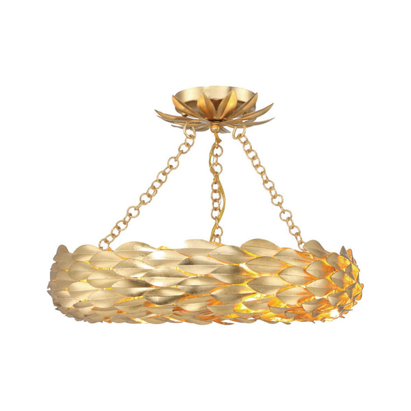 Laurel 18'' Six Light LED Semi Flush Mount, Antique Gold - Main Product Image.jpg