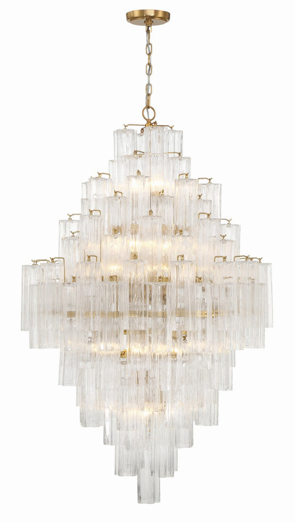 Adler 31.5'' 20 Light Chandelier, Aged Brass Clear - Main Product Image.jpg
