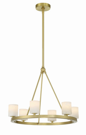 Araceli 22.75'' 6 Light LED Chandelier, Soft Brass White - Main Product Image.jpg