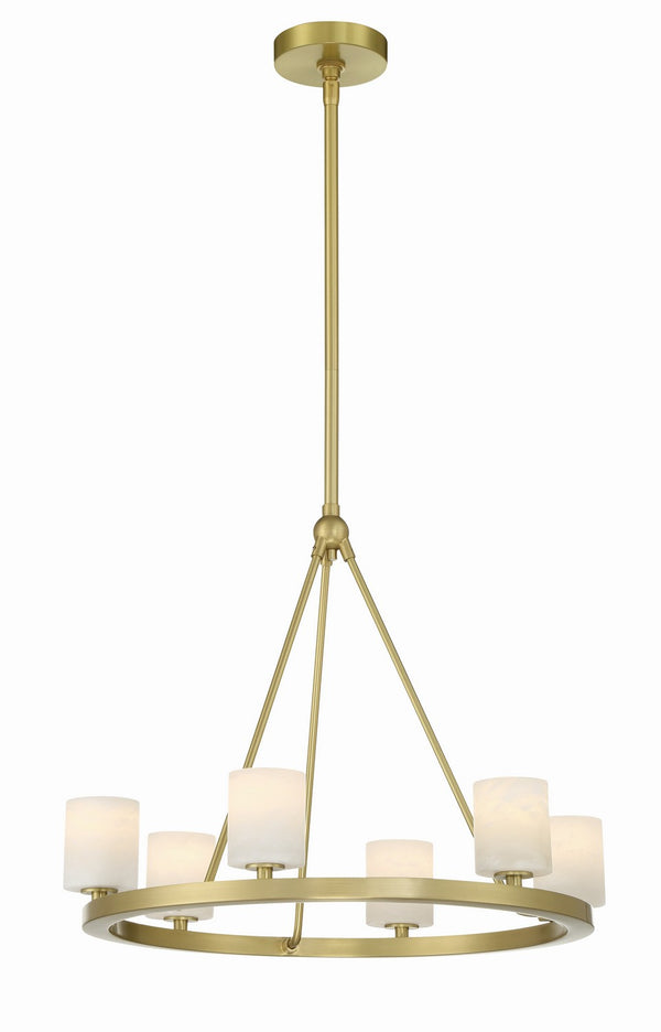 Araceli 22.75'' 6 Light LED Chandelier, Soft Brass White - Main Product Image.jpg