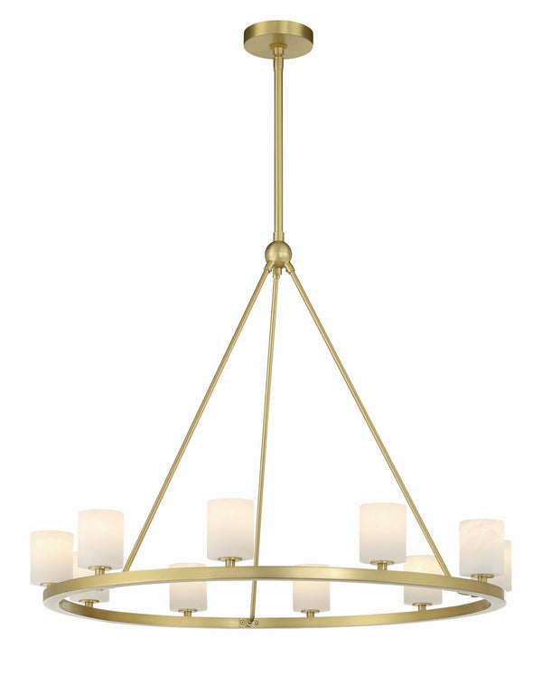 Araceli 34.75'' 10 Light LED Chandelier, Soft Brass White - Main Product Image.jpg