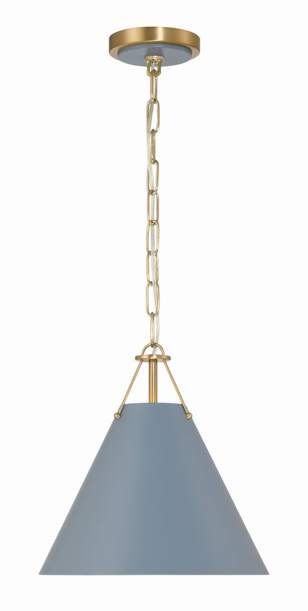 Xavian 12'' One Light Mini Pendant, Gold / Blue - Main Product Image.jpg