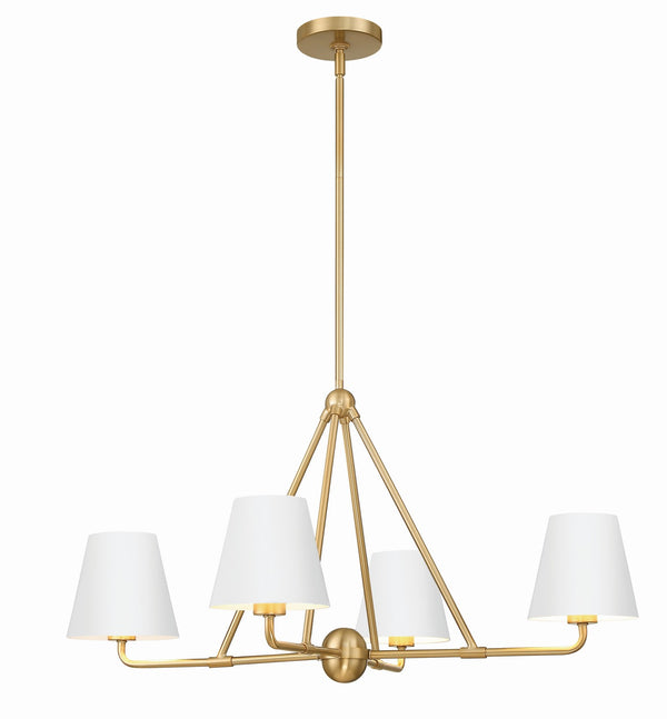Xavian 31.75'' Four Light Chandelier, Gold / White - Main Product Image.jpg