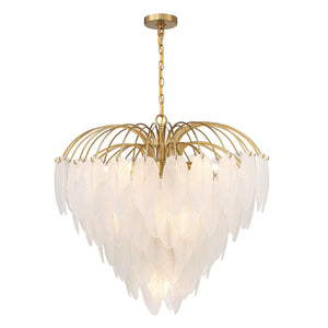 Boa 27" Nine Light Chandelier, Warm Brass