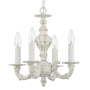 Maison Parisienne 13.5'' Four Light Mini Chandelier, Antique White Alt 4.jpg
