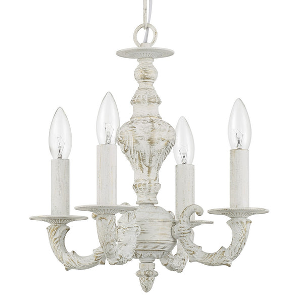 Maison Parisienne 13.5'' Four Light Mini Chandelier, Antique White Alt 4.jpg