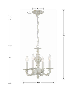 Maison Parisienne 13.5'' Four Light Mini Chandelier, Antique White Alt 5.jpg