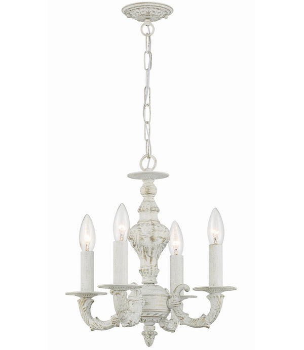 Maison Parisienne 13.5'' Four Light Mini Chandelier, Antique White - Main Product Image.jpg