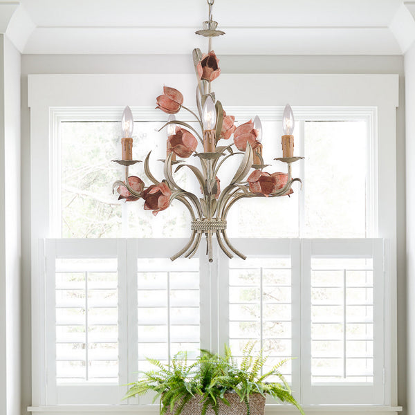Rockwell 20'' Five Light Chandelier, Sage Rose Alt 4.jpg