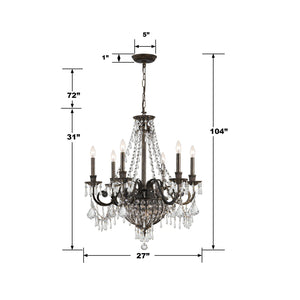 Consuela 27'' Six Light Chandelier, English Bronze - Alternate Product Image 3.jpg