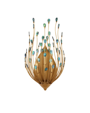 Delphos Wall Sconce, Contemporary Gold/Natural