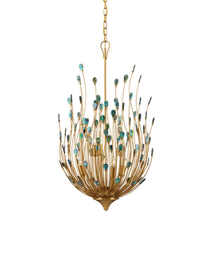 Delphos Chandelier, Contemporary Gold/Natural